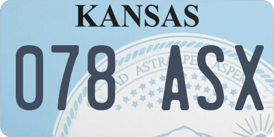 KS license plate 078ASX