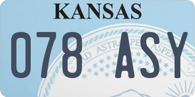 KS license plate 078ASY