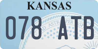 KS license plate 078ATB