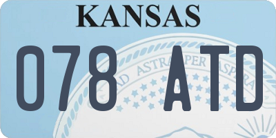 KS license plate 078ATD