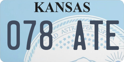 KS license plate 078ATE