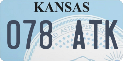 KS license plate 078ATK