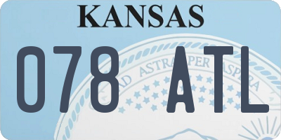 KS license plate 078ATL