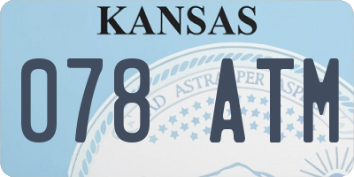KS license plate 078ATM