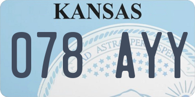KS license plate 078AYY