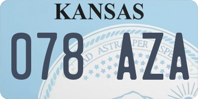 KS license plate 078AZA
