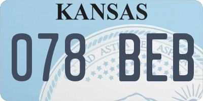 KS license plate 078BEB