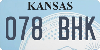KS license plate 078BHK
