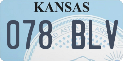KS license plate 078BLV