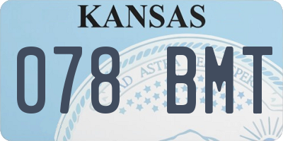 KS license plate 078BMT