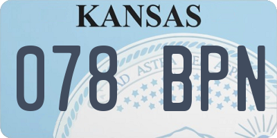 KS license plate 078BPN