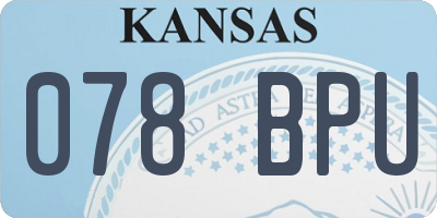 KS license plate 078BPU