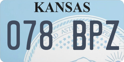 KS license plate 078BPZ