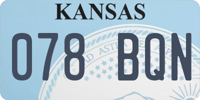 KS license plate 078BQN