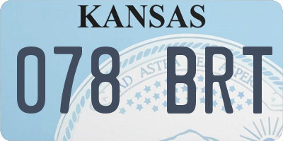KS license plate 078BRT