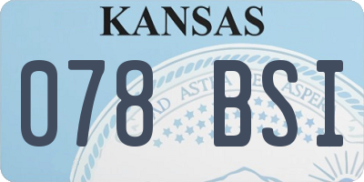 KS license plate 078BSI