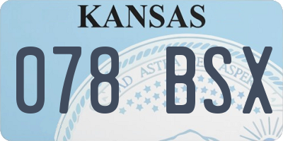 KS license plate 078BSX