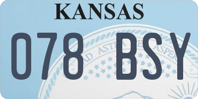 KS license plate 078BSY