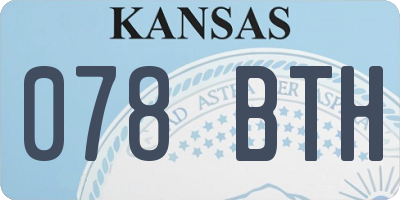 KS license plate 078BTH