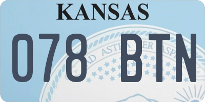KS license plate 078BTN