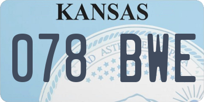 KS license plate 078BWE
