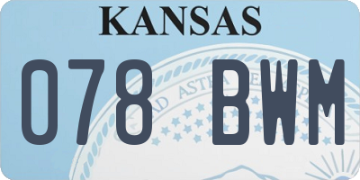 KS license plate 078BWM
