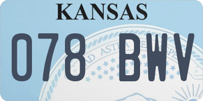 KS license plate 078BWV