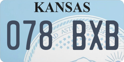 KS license plate 078BXB