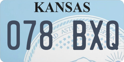 KS license plate 078BXQ
