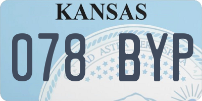 KS license plate 078BYP