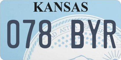 KS license plate 078BYR