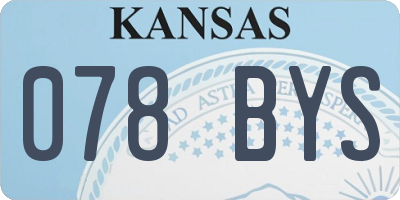 KS license plate 078BYS