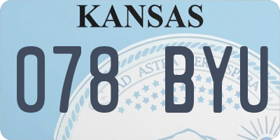 KS license plate 078BYU