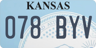 KS license plate 078BYV