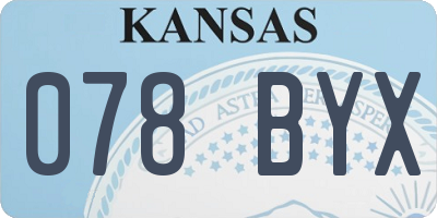 KS license plate 078BYX