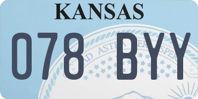 KS license plate 078BYY