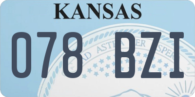 KS license plate 078BZI