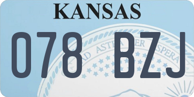 KS license plate 078BZJ