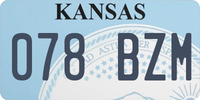 KS license plate 078BZM