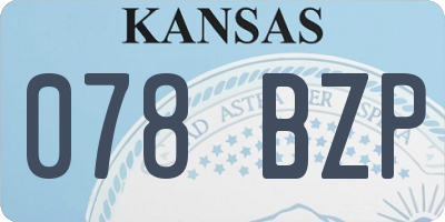 KS license plate 078BZP