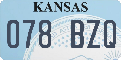 KS license plate 078BZQ