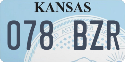 KS license plate 078BZR