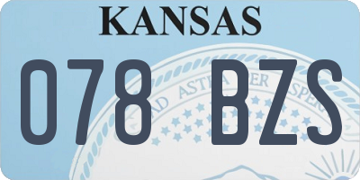 KS license plate 078BZS
