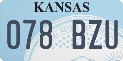 KS license plate 078BZU