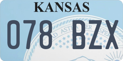 KS license plate 078BZX