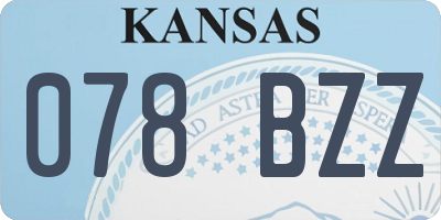 KS license plate 078BZZ