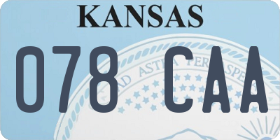 KS license plate 078CAA