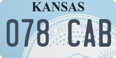 KS license plate 078CAB