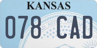 KS license plate 078CAD