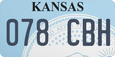 KS license plate 078CBH